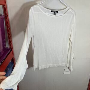Ellen Tracy Women's Long Sleeve White Sweater Size M (NWT)